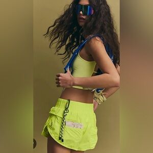 Free People Above and beyond shorts. NWT highlighter yellow